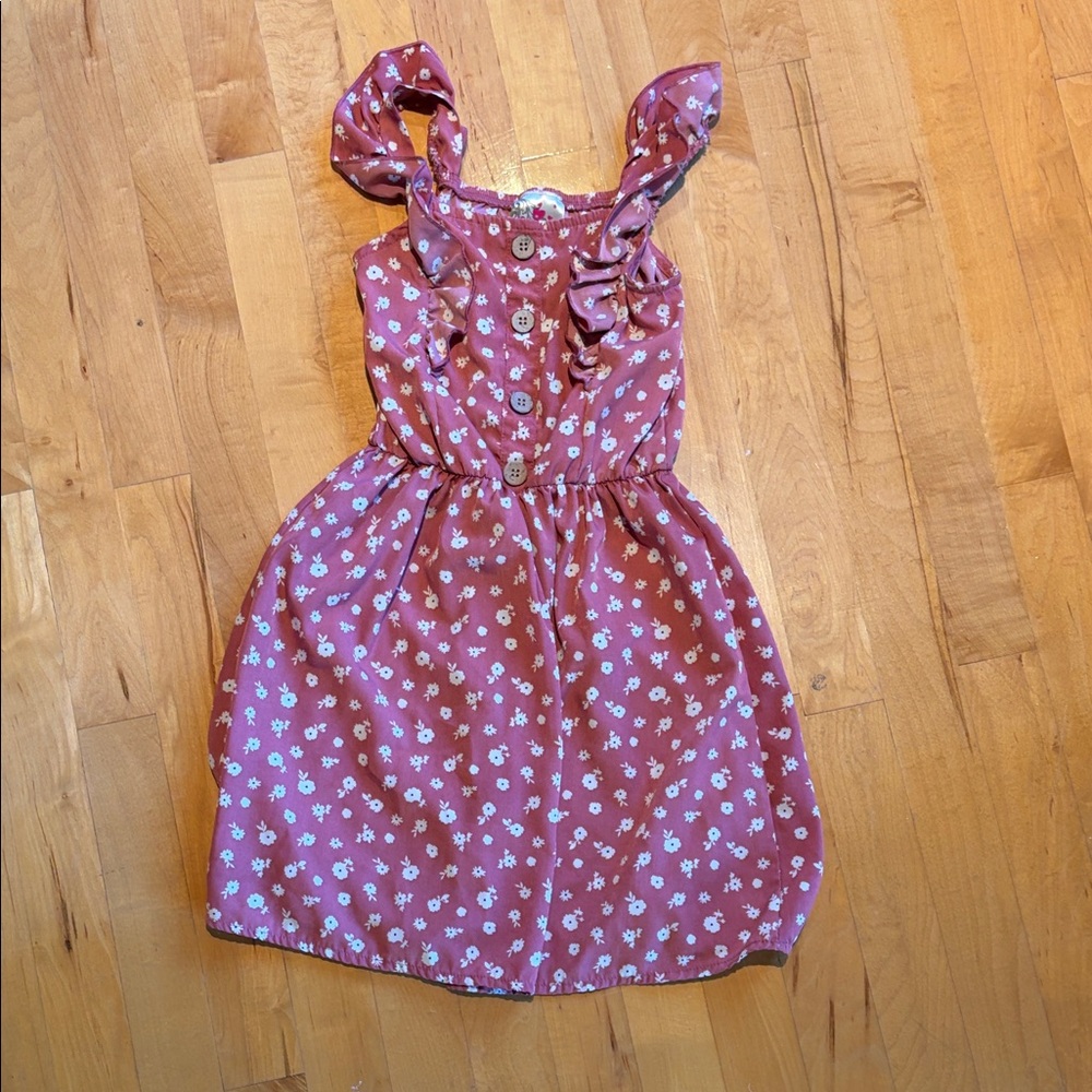 Charming Pink Floral Kids Dress